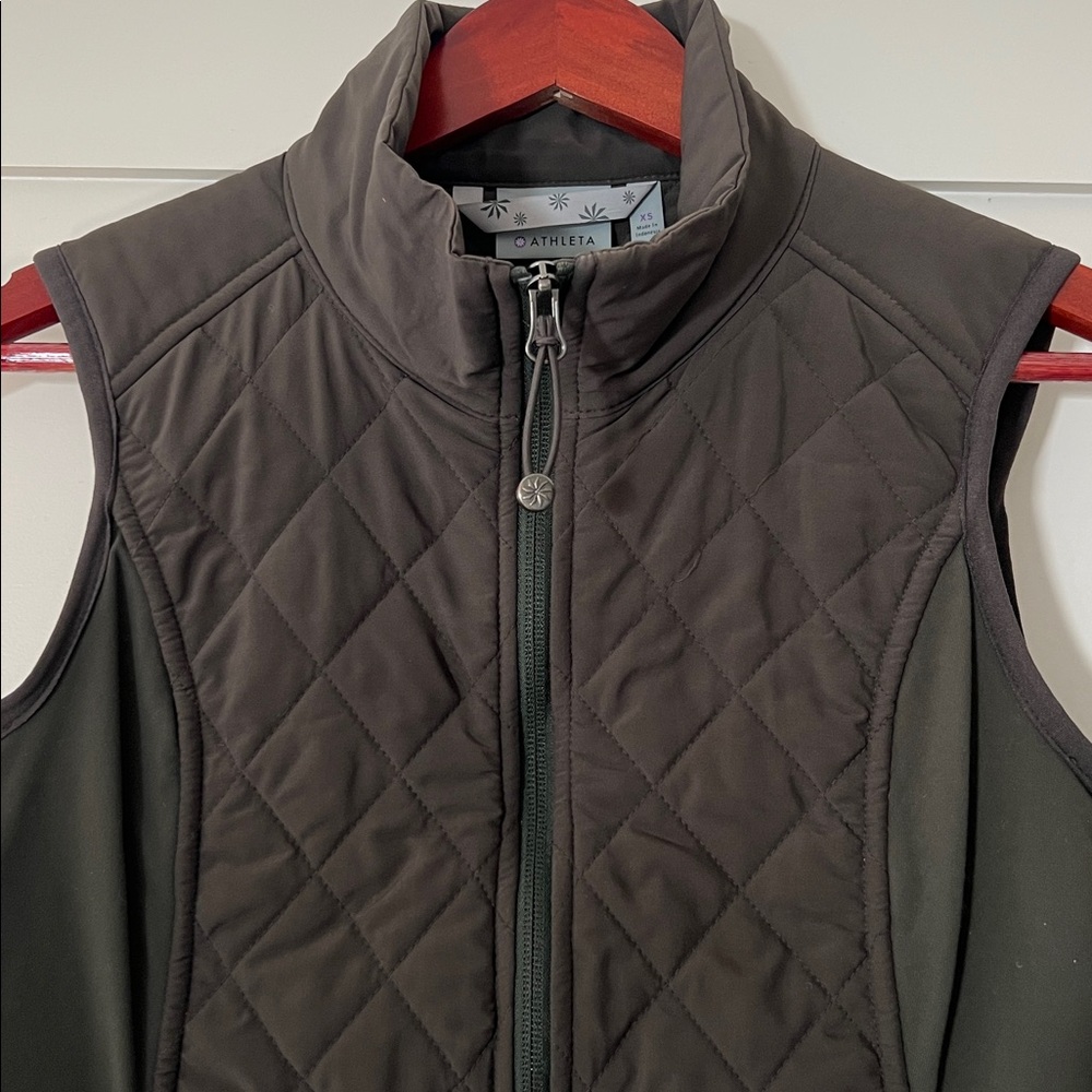 ATHLETA | Green Quilted Vest | Size XS